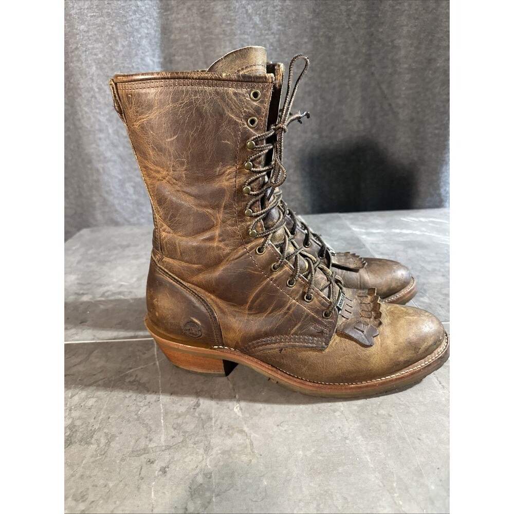 Double H Western ‘Lewis’ Logger Packer Lace Up Boots Brown DH9635 Size 10.5 EE